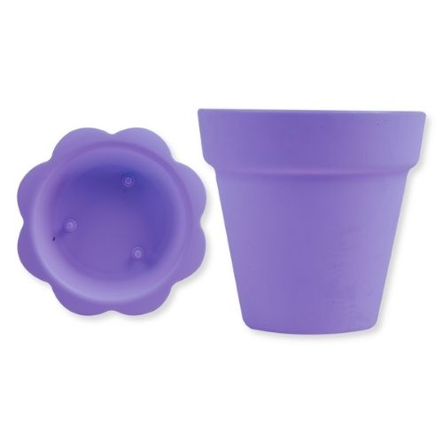 Plant Pots With Flower Saucers Assorted Colours 6 Pk Plant Pots & Planters for the love of gardening Purple  
