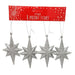 Glitter 8 Point Christmas Stars 4 Pack Christmas Baubles, Ornaments & Tinsel FabFinds Silver  