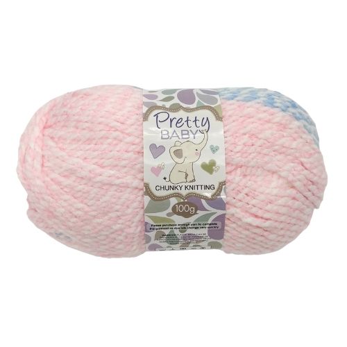 Pretty Baby Chunky Knitting Yarn Assorted Colours 100g Knitting Yarn & Wool FabFinds Pink, purple and yellow mix  