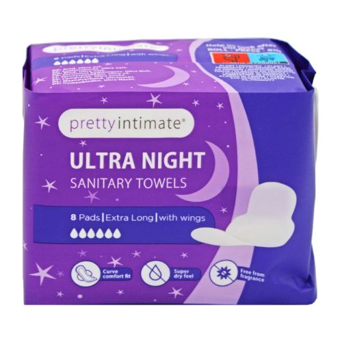 Pretty Intimate Ultra Night Sanitary Towels 8 Pk Feminine Care Quest Personal Care   