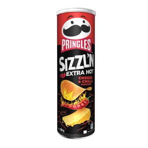 Pringles Sizzl'N Extra Hot Cheese & Chilli 180g Crisps, Snacks & Popcorn Pringles   