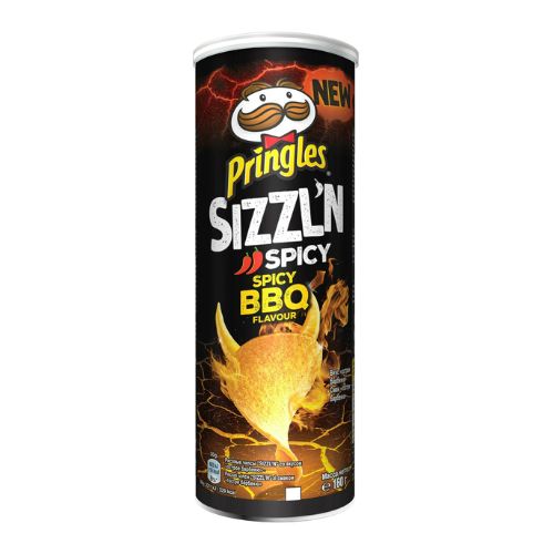 Pringles Sizzl'n Spicy BBQ Flavour 180g Crisps, Snacks & Popcorn Pringles   