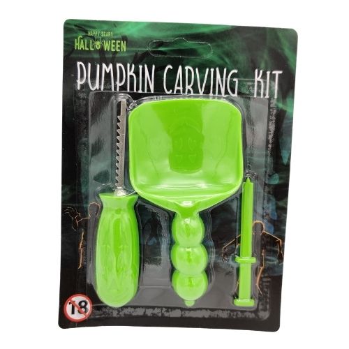Pumpkin Carving Kit Assorted Colours Halloween Accessories FabFinds Green  