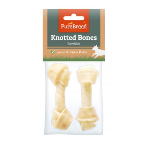 PureBreed Knotted Bones Rawhide Dog Treats 70g Dog Treats otl   