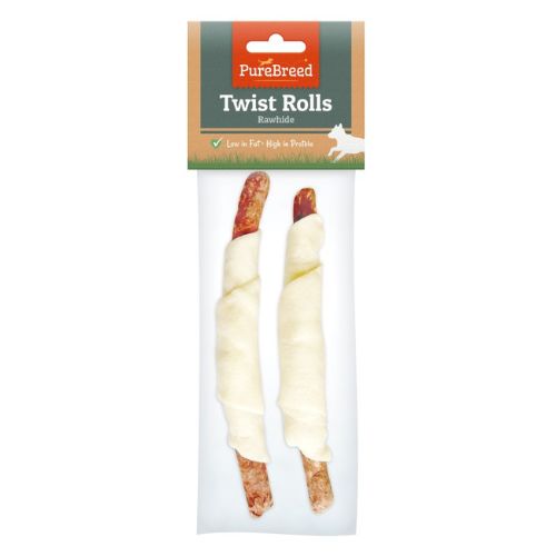 PureBreed Twist Rolls Rawhide Dog Treats 90g Dog Treats otl   