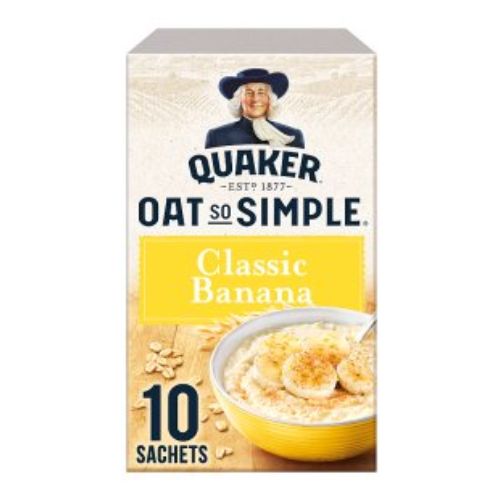 Quaker Oat So Simple Classic Banana 10 Sachets 360g Oats, Grits & Hot Cereal Quaker   