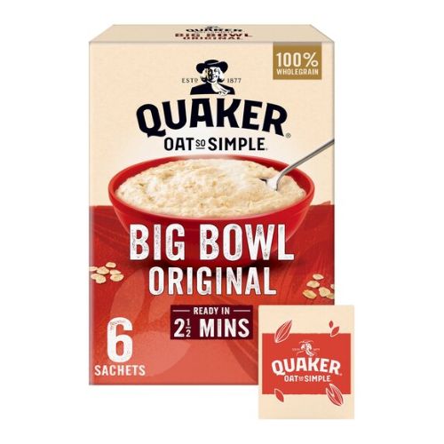 Quaker Oat So Simple Big Bowl Original 6 Pk 231g Porridge Oats Quaker   