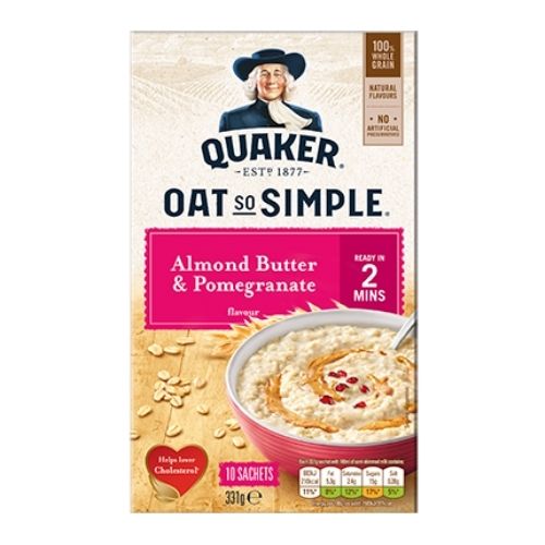 Quaker Oats So Simple Almond Butter & Pomegranate x 10 Sachets Cereals Quaker   