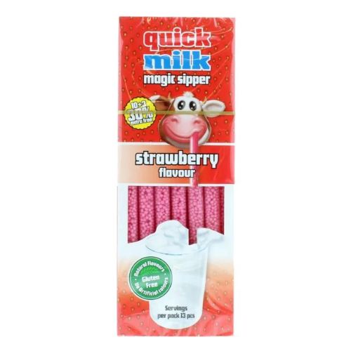Quick Milk Magic Sipper Strawberry Flavour 13 Pk 78g Food Quick Milk   
