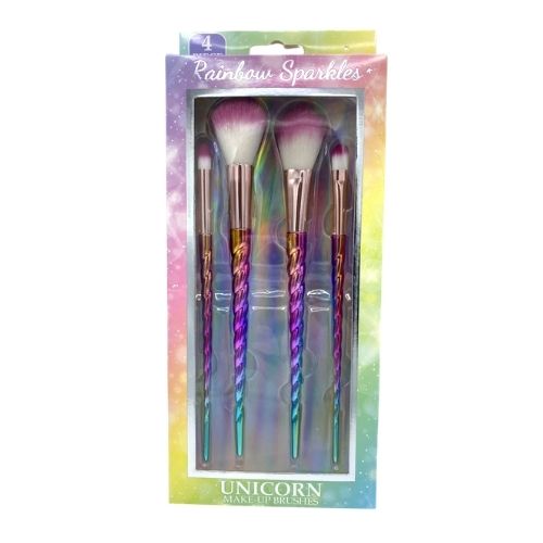 Magical Rainbow Unicorn Makeup Brush 4 Piece Set Make-up Brushes & Applicators fabfinds   