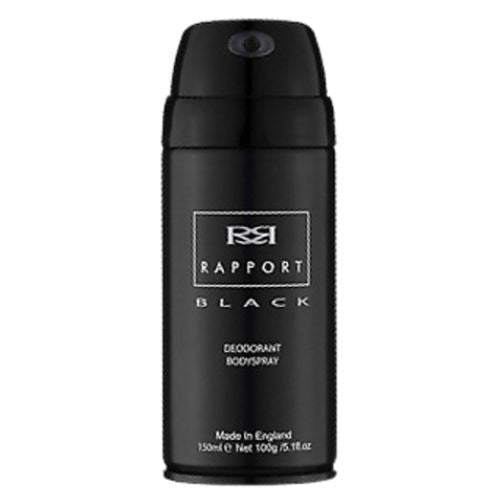 Rapport Black Deodorant Body Spray 150ml Deodorant & Antiperspirants Rapport   