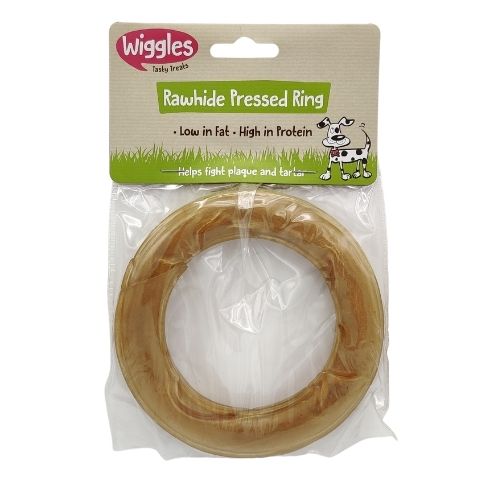 Wiggles Rawhide Pressed Ring 135g Dog Toys Wiggles   