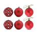 Christmas Glitter Baubles 8cm Assorted Designs 6 Pk Christmas Baubles, Ornaments & Tinsel FabFinds Red  