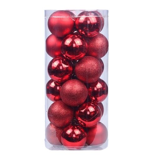 Shatterproof Mini Glitter Christmas Baubles 30mm 20 Pack Christmas Baubles, Ornaments & Tinsel FabFinds Red  