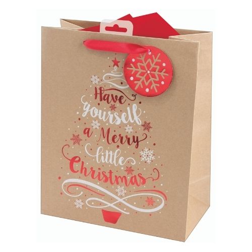 Large Red Christmas Tree Gift Bag Christmas Gift Bags & Boxes FabFinds   