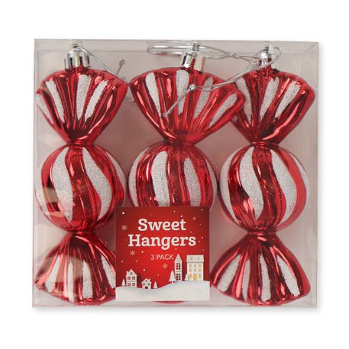 Red and White Christmas Sweet Hangers 3 Pk Christmas Decorations FabFinds   