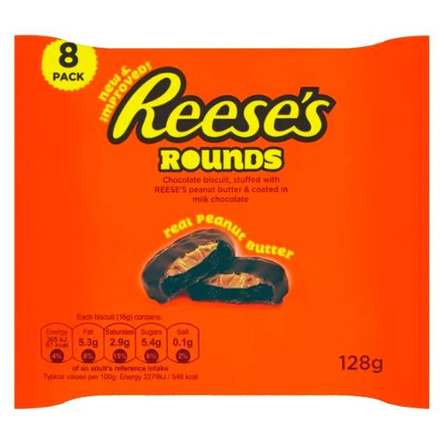 Reese's Peanut Butter Rounds 8 Pack 128g Chocolate reese's   