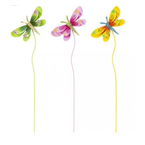 Roots & Shoots Dragonfly Stake Garden Decoration Assorted Colours Garden Decor Roots & Shoots   