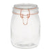 1 Litre Glass Rose Gold Clip Top Storage Jar Kitchen Storage FabFinds   
