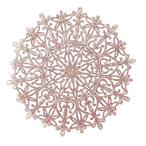 Glitter Snowflake Christmas Decoration 34cm Assorted Colours Christmas Festive Decorations FabFinds Rose Gold  