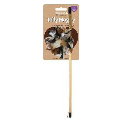 Rosewood Jolly Moggy Feather Cat Teaser Cat Toys Rosewood   