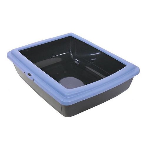 Rosewood Eco Line Deluxe Litter Tray Slate Blue/Black Cat Litter Boxes Rosewood   