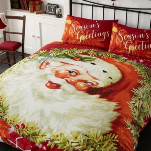 Coloroll Bedding Coloroll Christmas Duvet Set Traditional Santa Face King - FabFinds