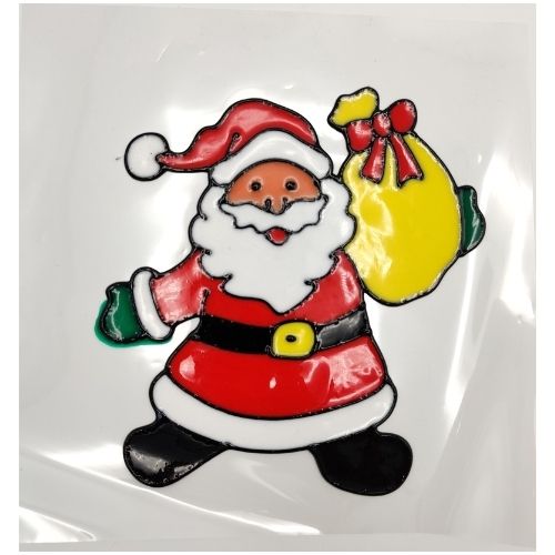 Christmas Gel Window Stickers Assorted Designs Christmas Decorations FabFinds Santa and Sack  