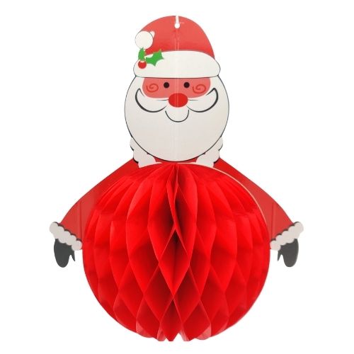 Honeycomb Hanging Christmas Decoration Santa Snowman Christmas Festive Decorations FabFinds Santa  