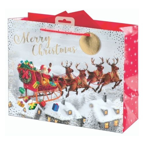 Large Santa's Sleigh Christmas Gift Bag Christmas Gift Bags & Boxes FabFinds   