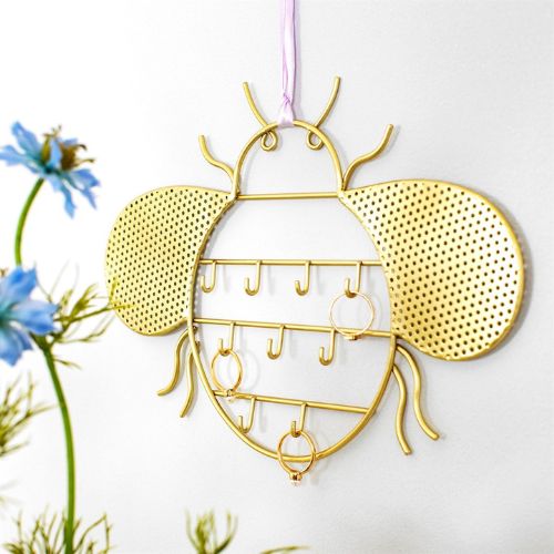 Sass & Belle Gold Bee Jewellery Hanger Home Decorations Sass & Belle   