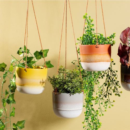 Sass & Belle Mojave Yellow Hanging Planter Plant Pots & Planters Sass & Belle   