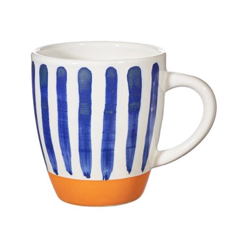 Sass & Belle Paros Blue Stripe Tall Mug Mugs Sass & Belle   