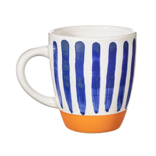 Sass & Belle Paros Blue Stripe Tall Mug Mugs Sass & Belle   