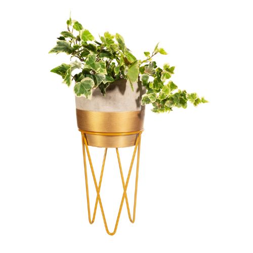 Sass & Belle Tuva Gold Dip Planter With Wire Stand Plant Pots & Planters Sass & Belle   