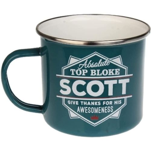 Enamel Personalised Coffee Mug Scott Mugs FabFinds   