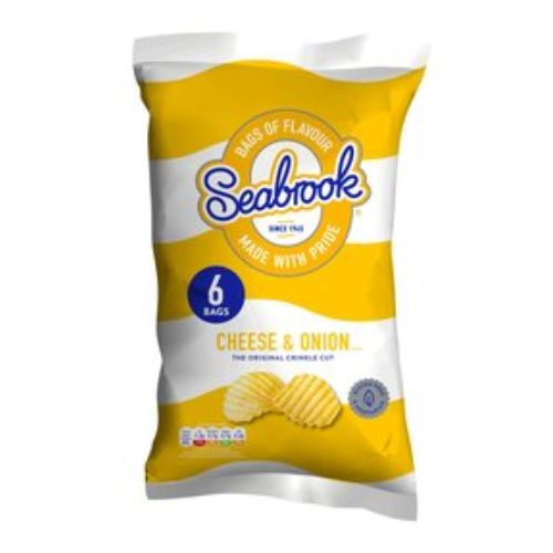 Seabrook Cheese & Onion Crisps 6 Pk 160g Crisps, Snacks & Popcorn Seabrook   