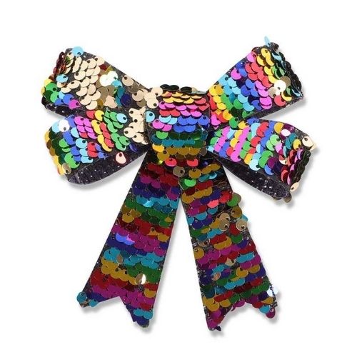 Multicoloured Sequin Christmas Bows 4 Pk Christmas Decorations FabFinds   