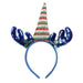 Sequin Reindeer Headband Assorted Colours Christmas Accessories FabFinds Blue  