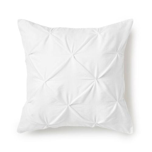 Silentnight White Sustainable Pinch Pleat Cushion 52cm x 52cm Cushions Silentnight   