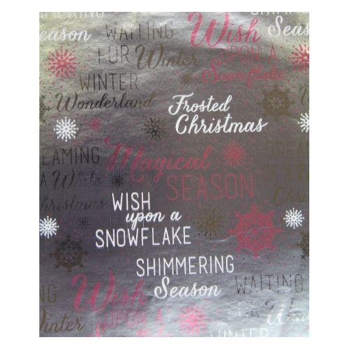 Silver and Pink Christmas Slogan Wrap 3M Christmas Wrapping & Tissue Paper FabFinds   