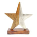 Silver and Wood Contrast Star Christmas Decoration 22cm Christmas Festive Decorations The Satchville Gift Company   