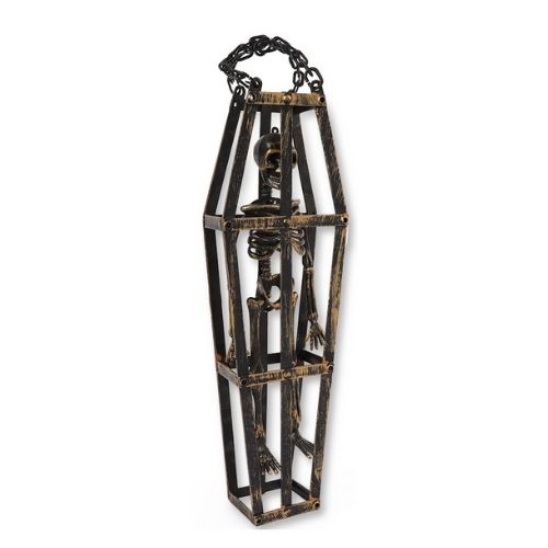 Hanging Skeleton In Cage Halloween Decoration H42cm Halloween Decorations FabFinds   