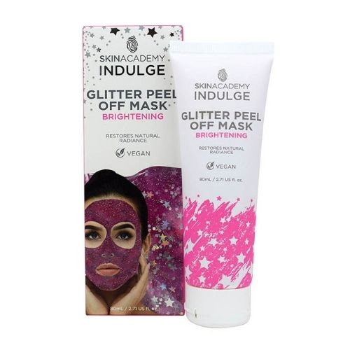 Skin Academy Indulge Glitter Peel Off Brightening Pink Mask 80ml Face Masks skin academy   