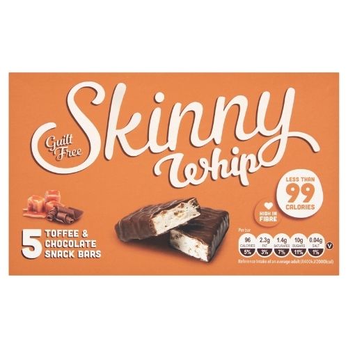 Skinny Whip Bars Toffee 5pk 25g Biscuits & Cereal Bars skinny bars   