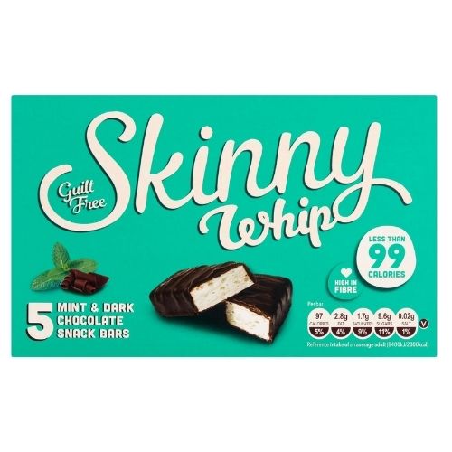 Skinny Whip Bars Mint & Dark Chocolate 5pk 25g Biscuits & Cereal Bars skinny bars   