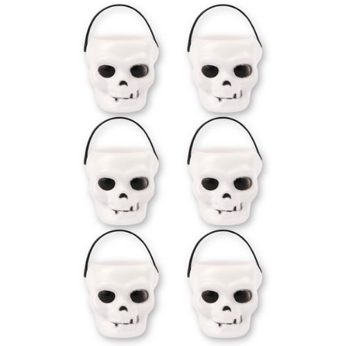 Spooky Skull Sweet Pots 6 Pack Halloween Accessories FabFinds   