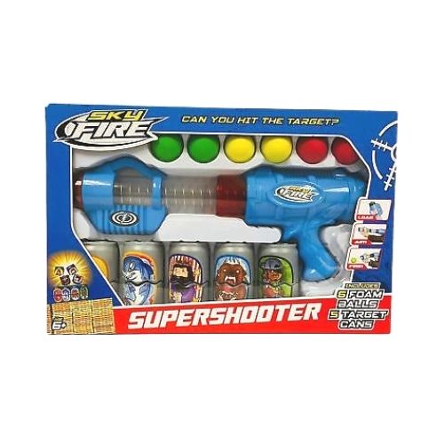 Sky Fire Foam Ball Supershooter Playset Toys FabFinds Blue  
