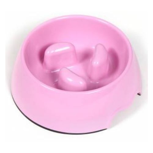 Hounds Slow Feeding Melamine Dog Bowl Assorted Colours Petcare Hounds Pink  