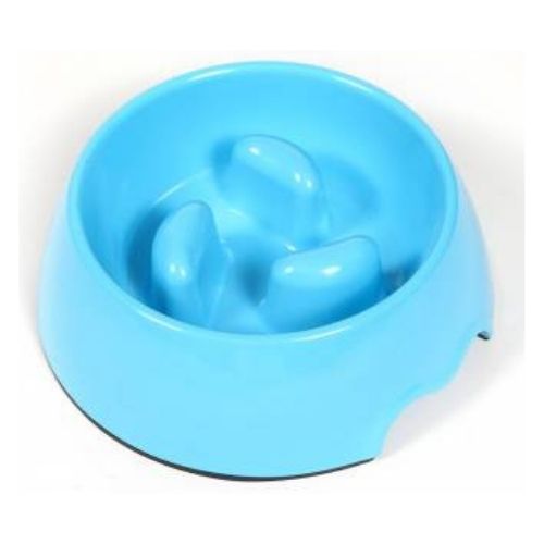 Hounds Slow Feeding Melamine Dog Bowl Assorted Colours Petcare Hounds Blue  